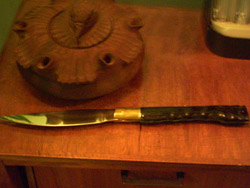 Coltello stile arburese, manico di cervo